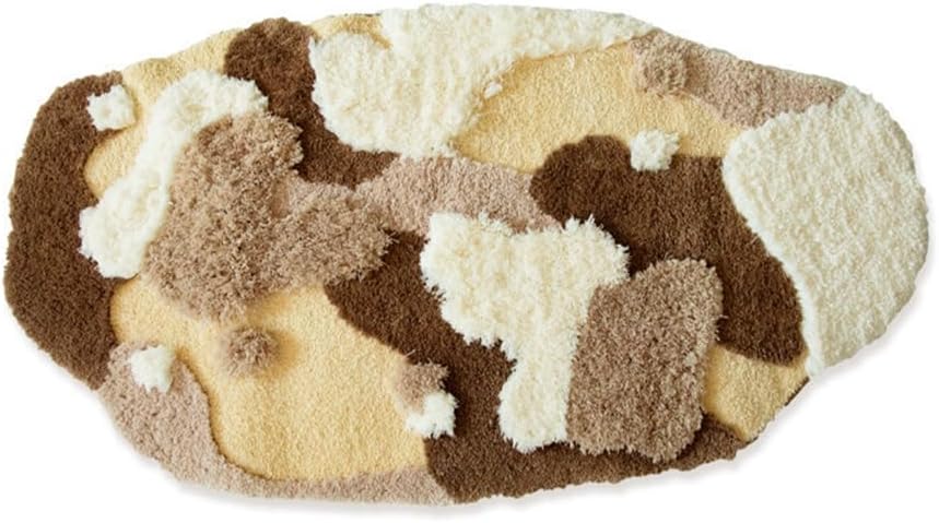 「Tuokus」モスラグ ラグマット100×50cm 苔風 立体デザイン 変形ラグ 北欧風 おしゃれ 厚手 植毛加工 ふわふわ 柔らかい 防滑TPR底 滑り止め付き 吸水 床保護 ベッドサイドラグ 玄関マット リビング 寝室用 洗える 小さめラグ ZHRDTjia02A