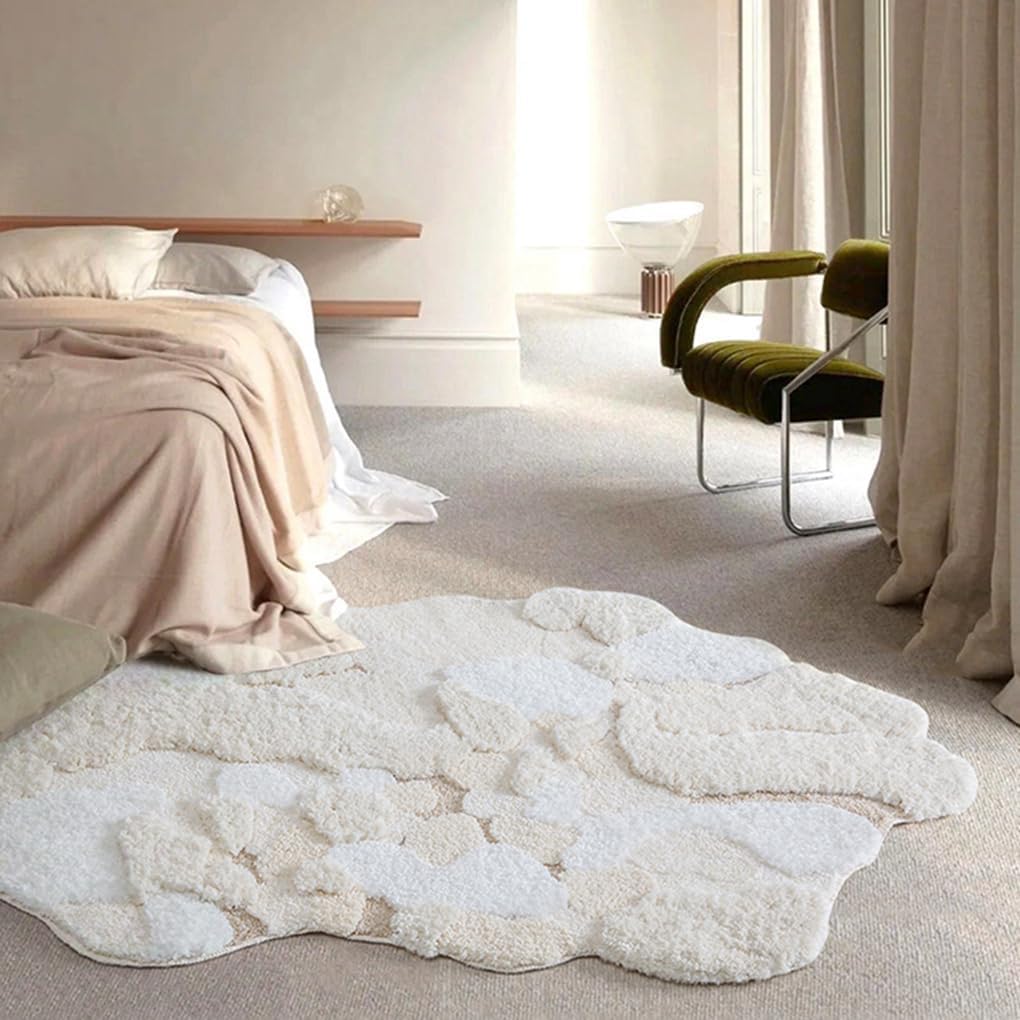 「Tuokus」モスラグ ラグマット 130×80cm 苔風デザイン 立体パイル 厚手 植毛ラグ 柔らかい ふわふわ 防音 TPR滑り止め付き 吸水性あり 床暖房対応 ベッドサイド 玄関 リビング 寝室用 洗濯可能 ZHRDTjia08