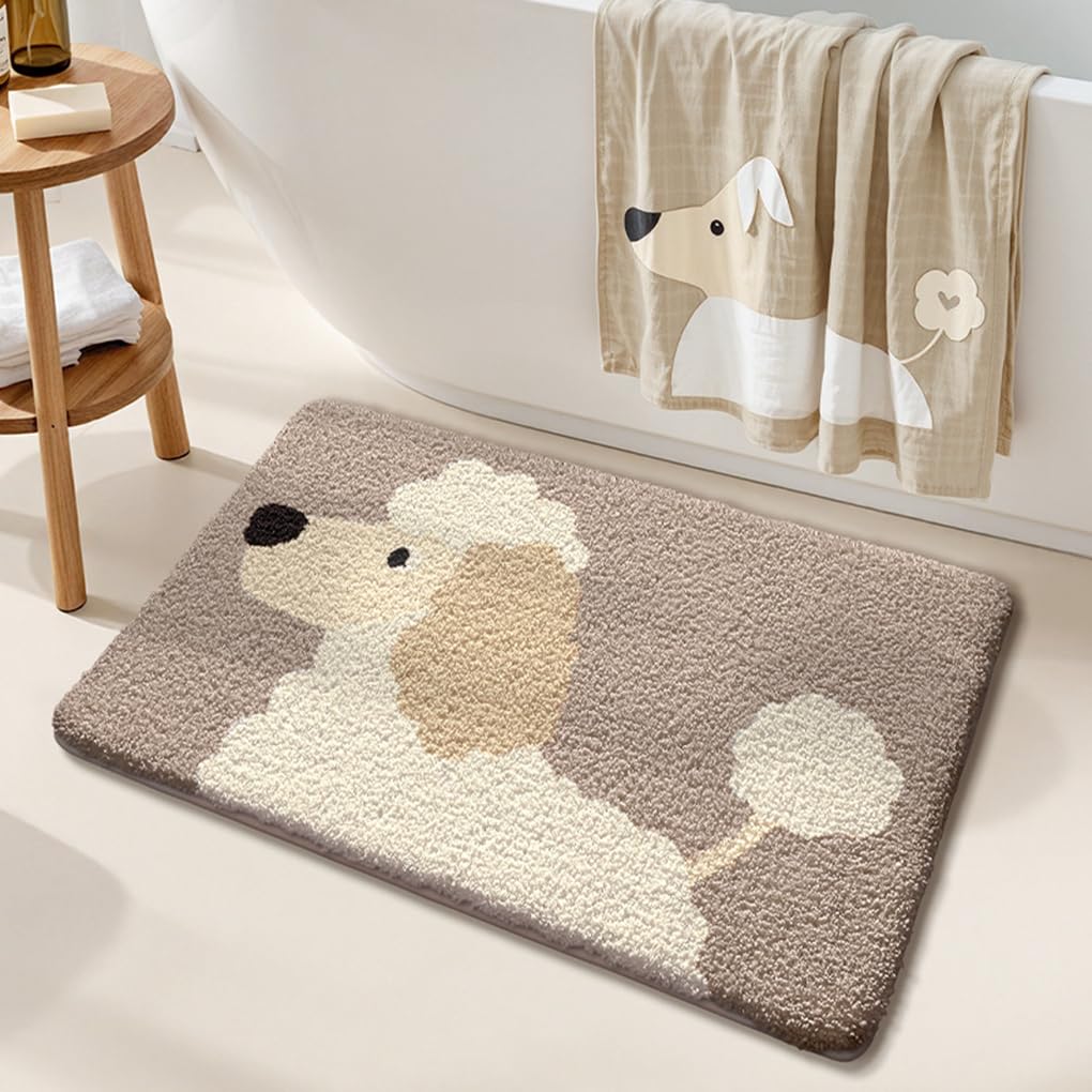 バスマット 40×60cm 吸水速乾 ふわふわ マイクロファイバー 滑り止め付き 抗菌防臭 厚手 洗濯機対応 乾きやすい お風呂マット 脱衣所 洗面所用 おしゃれ 北欧風 ORYSD140