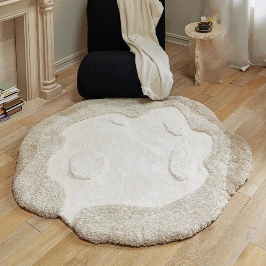 「Tuokus」モスラグ ラグマット100×100cm 苔風 立体デザイン 変形ラグ 北欧風 おしゃれ 厚手 植毛加工 ふわふわ 柔らかい 防滑TPR底 滑り止め付き 吸水 床保護 ベッドサイドラグ 玄関マット リビング 寝室用 洗える 小さめラグ ZHRDTjia17
