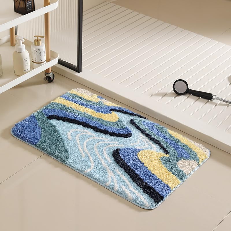 バスマット 60×40cm お風呂マット 速乾 洗える 抗菌防臭 大判 ソフト おしゃれ マイクロファイバー タオル地 安い 厚手 ORYSD42B