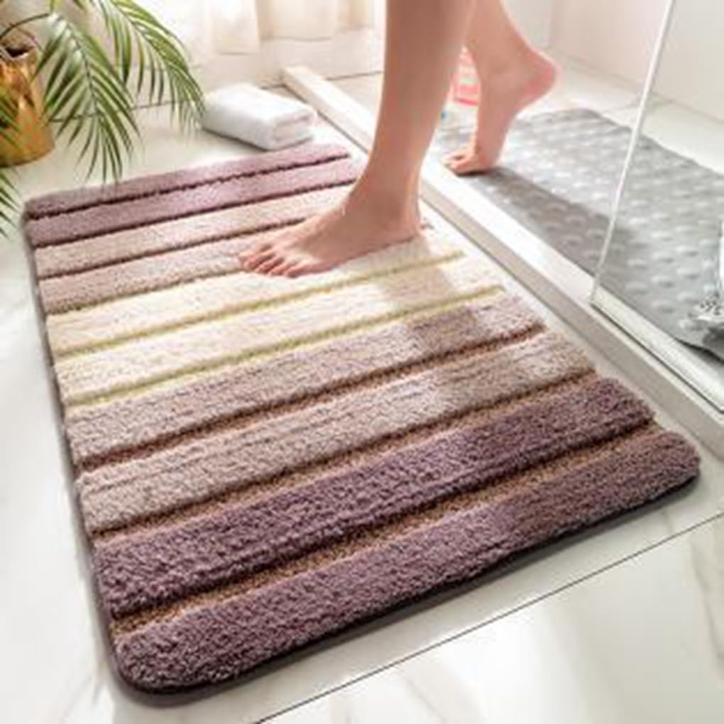 バスマット 40×60cm 吸水速乾 ふわふわ マイクロファイバー 滑り止め付き 抗菌防臭 厚手 洗濯機対応 乾きやすい お風呂マット 脱衣所 洗面所用 おしゃれ 北欧風 ORYSD49