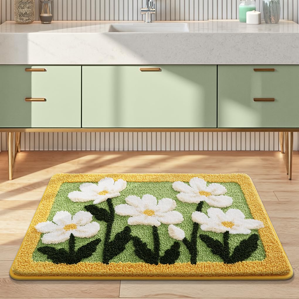 バスマット 40×60cm 吸水速乾 ふわふわ マイクロファイバー 滑り止め付き 抗菌防臭 厚手 洗濯機対応 乾きやすい お風呂マット 脱衣所 洗面所用 おしゃれ 北欧風 ORYSD156