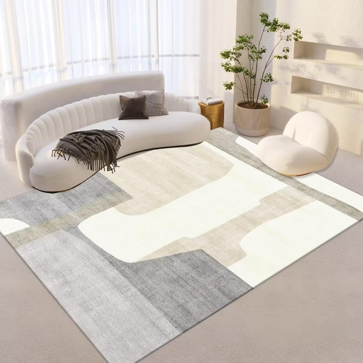 「Tuokus」ラグ カーペット 160×120cm ラグマット シャギーラグ 洗える ふわふわ 絨毯 厚手 3畳4畳5畳6畳 ホットカーペット&床暖房で使用可能 洗濯可 模造カシミアラグ 消臭 厚い滑り止め付き サラサラ イミテーションカシミア 模造カシミア TFYRj-300A