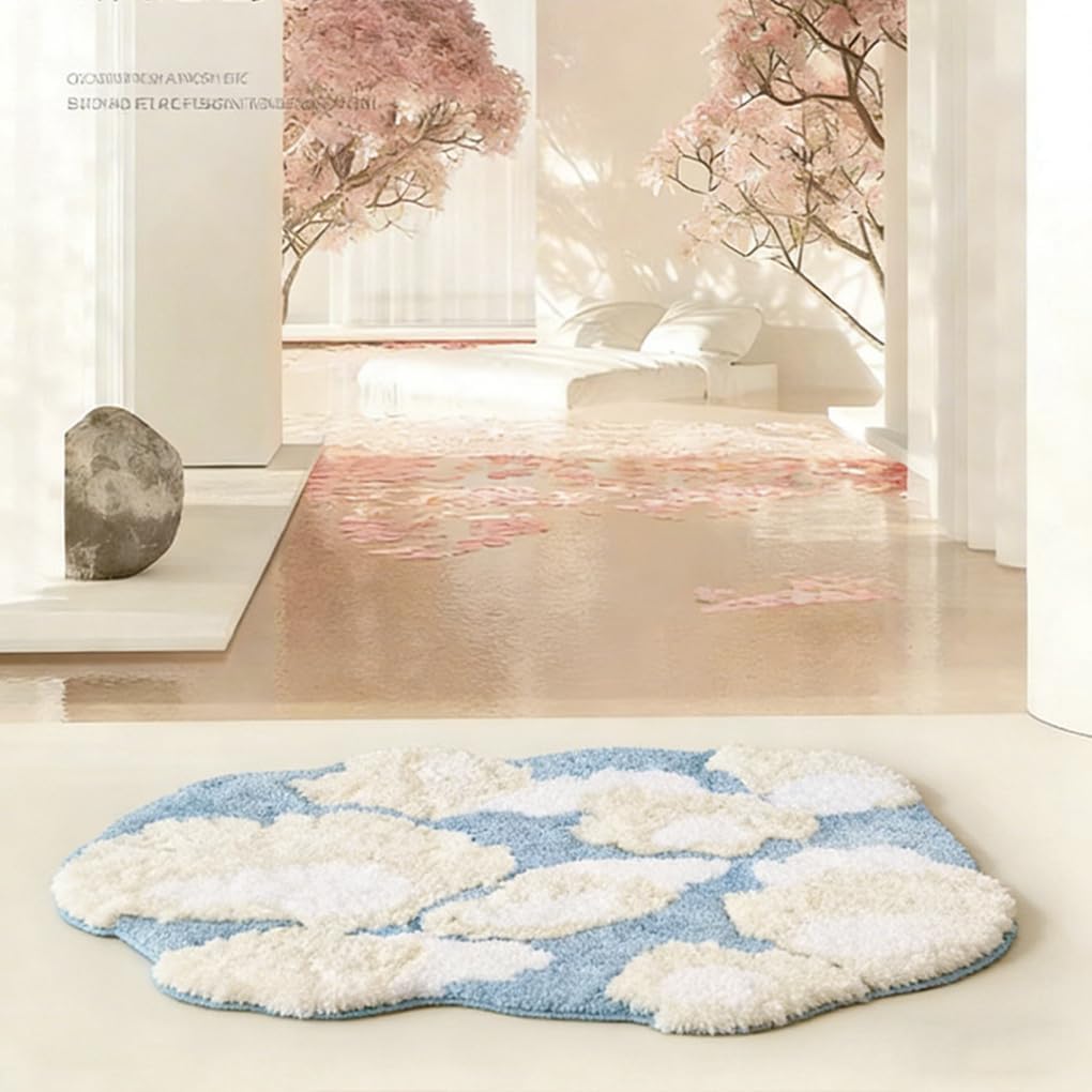 「Tuokus」モスラグ ラグマット 130×80cm 苔風デザイン 立体パイル 厚手 植毛ラグ 柔らかい ふわふわ 防音 TPR滑り止め付き 吸水性あり 床暖房対応 ベッドサイド 玄関 リビング 寝室用 洗濯可能 ZHRDTjia07B
