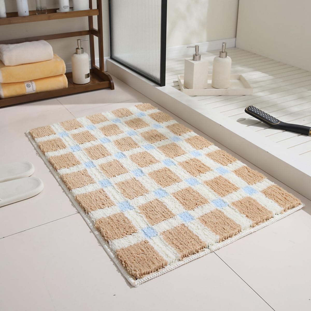 バスマット 60×40cm お風呂マット 速乾 洗える 抗菌防臭 大判 ソフト おしゃれ マイクロファイバー タオル地 安い 厚手 ORYSD13B