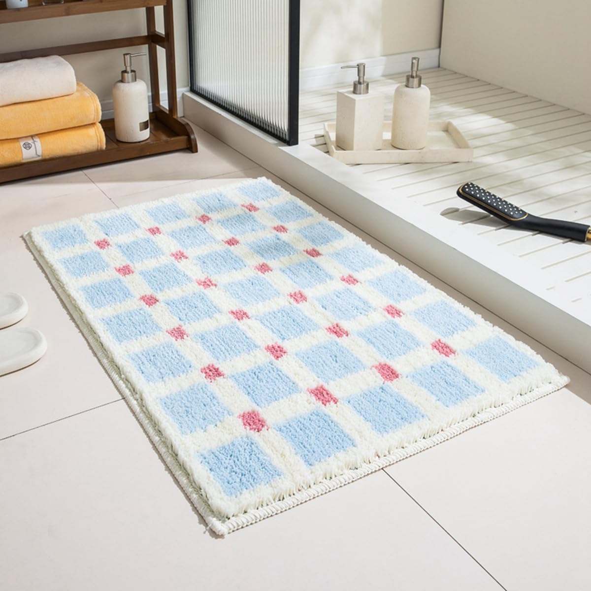 バスマット 60×40cm お風呂マット 速乾 洗える 抗菌防臭 大判 ソフト おしゃれ マイクロファイバー タオル地 安い 厚手 ORYSD13B