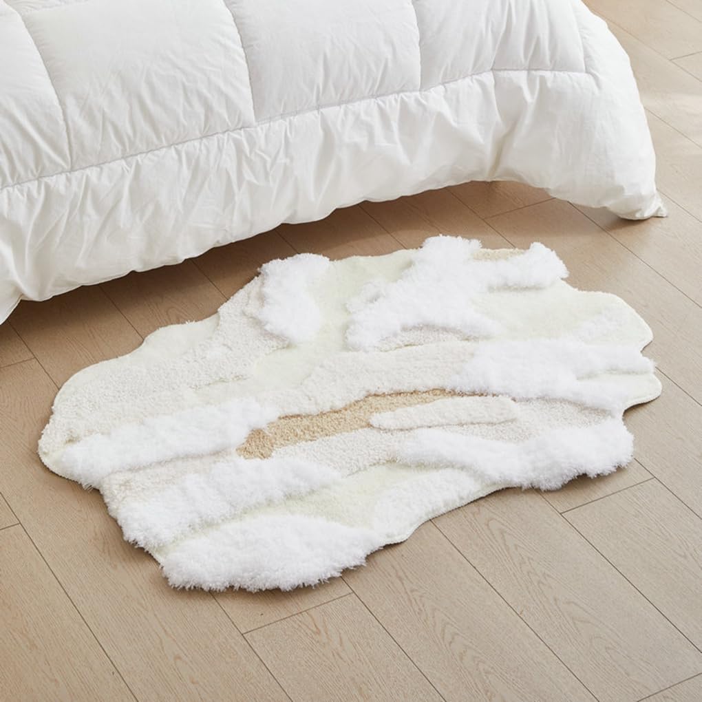「Tuokus」モスラグ ラグマット 80×50cm 苔風デザイン 立体パイル 厚手 植毛ラグ 柔らかい ふわふわ 防音 TPR滑り止め付き 吸水性あり 床暖房対応 ベッドサイド 玄関 リビング 寝室用 洗濯可能 ZHRDTjia05