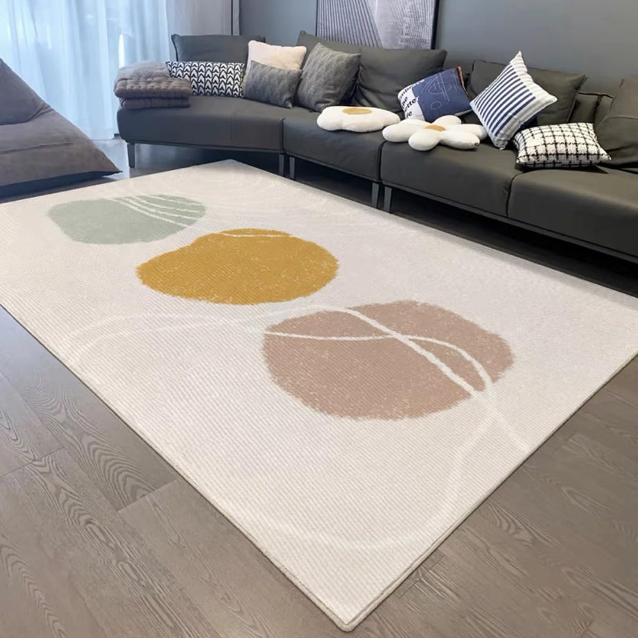Frisence カーペット 120×160cm 洗える ラグ 滑り止め付き 防音・防寒・床暖房対応 ラグマット 折りたたみ コンパクト収納可能 おしゃれ ふわふわ 北欧風 リビング 寝室 子供部屋用 FRIDT65