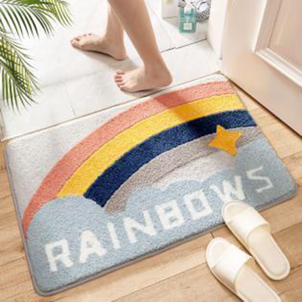 バスマット 40×60cm 吸水速乾 ふわふわ マイクロファイバー 滑り止め付き 抗菌防臭 厚手 洗濯機対応 乾きやすい お風呂マット 脱衣所 洗面所用 おしゃれ 北欧風 ORYSD47