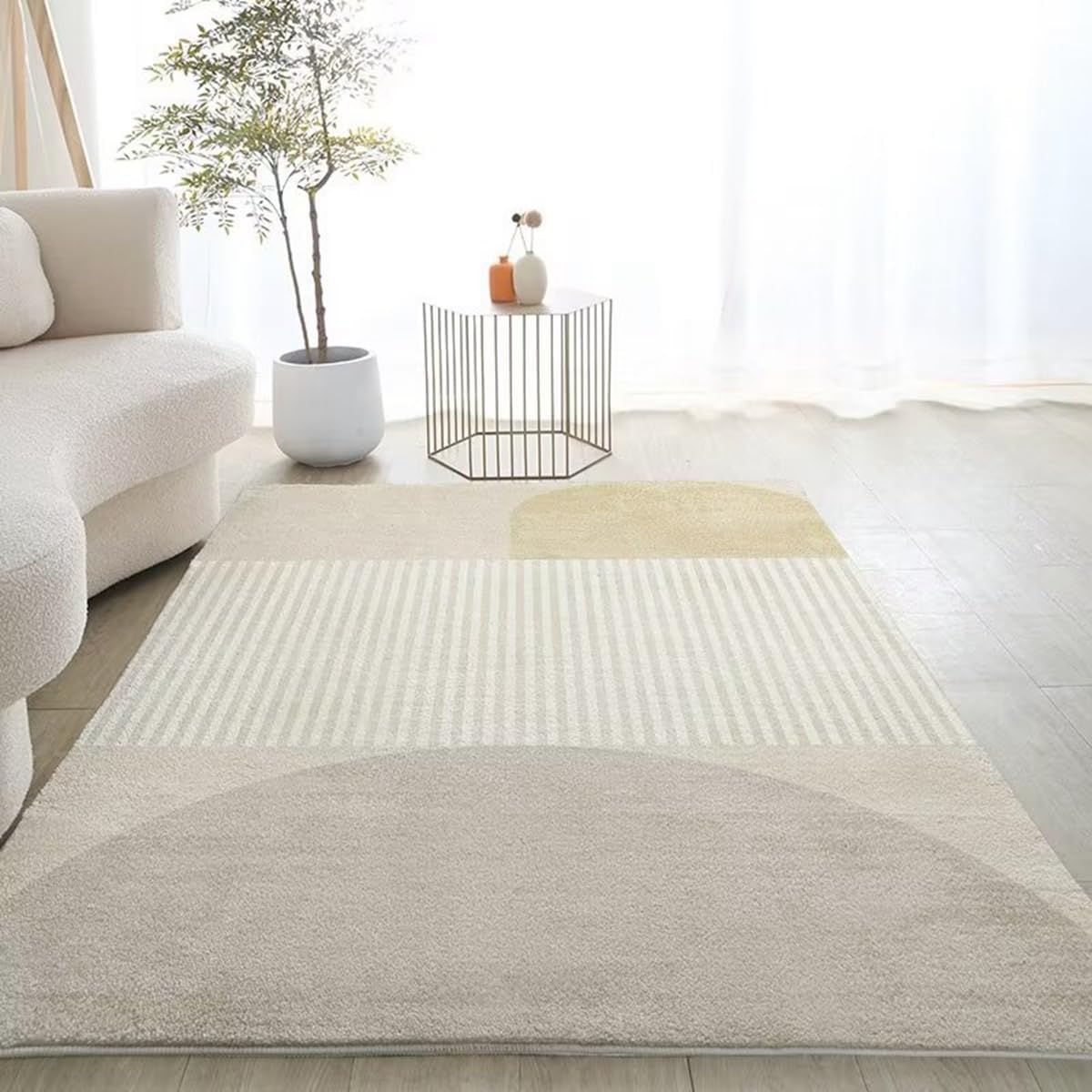 Frisence カーペット 120×160cm 洗える ラグ 滑り止め付き 防音・防寒・床暖房対応 ラグマット 折りたたみ コンパクト収納可能 おしゃれ ふわふわ 北欧風 リビング 寝室 子供部屋用 FRIDT73