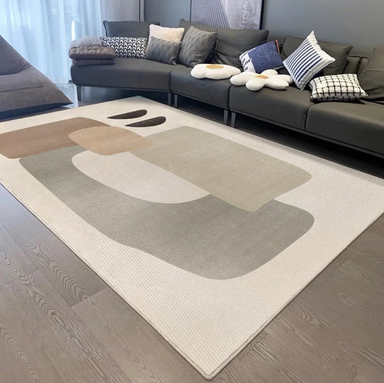 Frisence カーペット 120×160cm 洗える ラグ 滑り止め付き 防音・防寒・床暖房対応 ラグマット 折りたたみ コンパクト収納可能 おしゃれ ふわふわ 北欧風 リビング 寝室 子供部屋用 FRIDT65