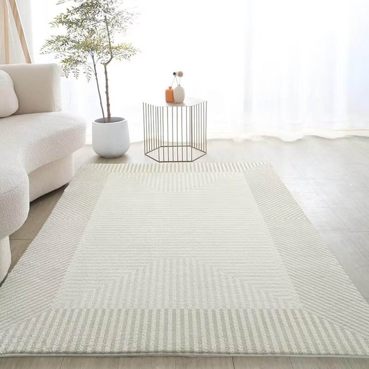 Frisence カーペット 120×160cm 洗える ラグ 滑り止め付き 防音・防寒・床暖房対応 ラグマット 折りたたみ コンパクト収納可能 おしゃれ ふわふわ 北欧風 リビング 寝室 子供部屋用 FRIDT73