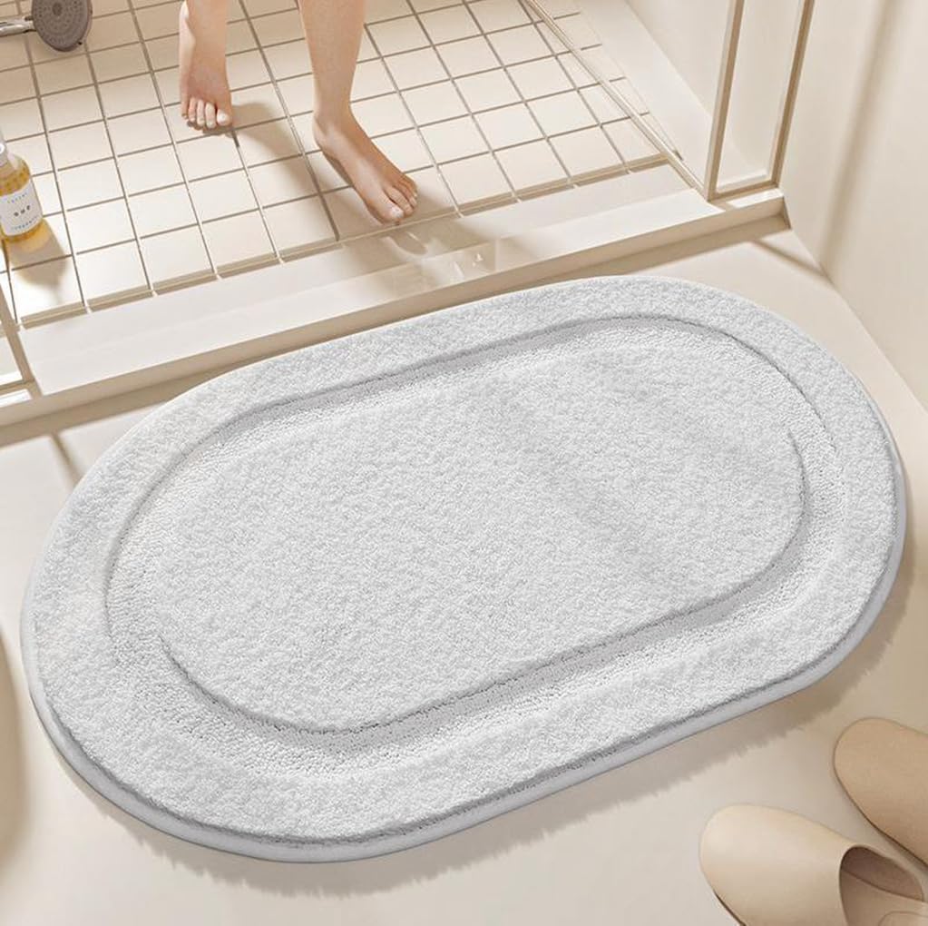 バスマット 40×60cm 吸水速乾 ふわふわ マイクロファイバー 滑り止め付き 抗菌防臭 厚手 洗濯機対応 乾きやすい お風呂マット 脱衣所 洗面所用 おしゃれ 北欧風 ORYSD82