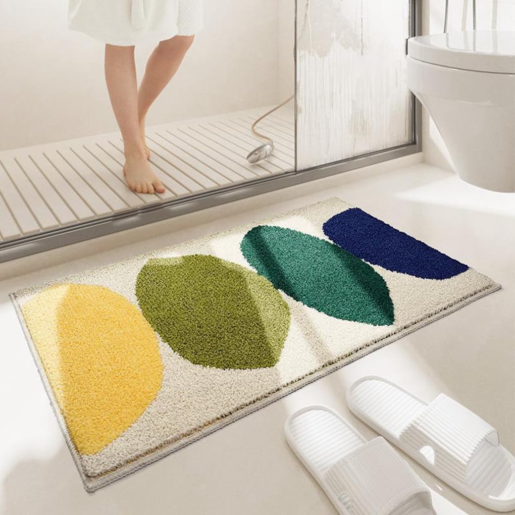 バスマット 40×60cm 吸水速乾 ふわふわ マイクロファイバー 滑り止め付き 抗菌防臭 厚手 洗濯機対応 乾きやすい お風呂マット 脱衣所 洗面所用 おしゃれ 北欧風 ORYSD92