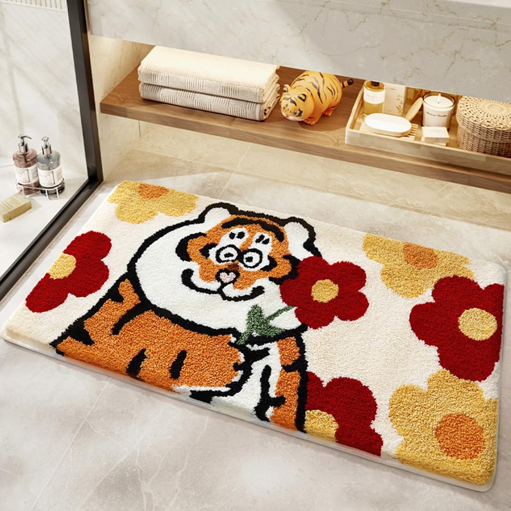 バスマット 50×80cm 吸水速乾 ふわふわ マイクロファイバー 滑り止め付き 抗菌防臭 厚手 洗濯機対応 乾きやすい お風呂マット 脱衣所 洗面所用 おしゃれ 北欧風 ORYSD125