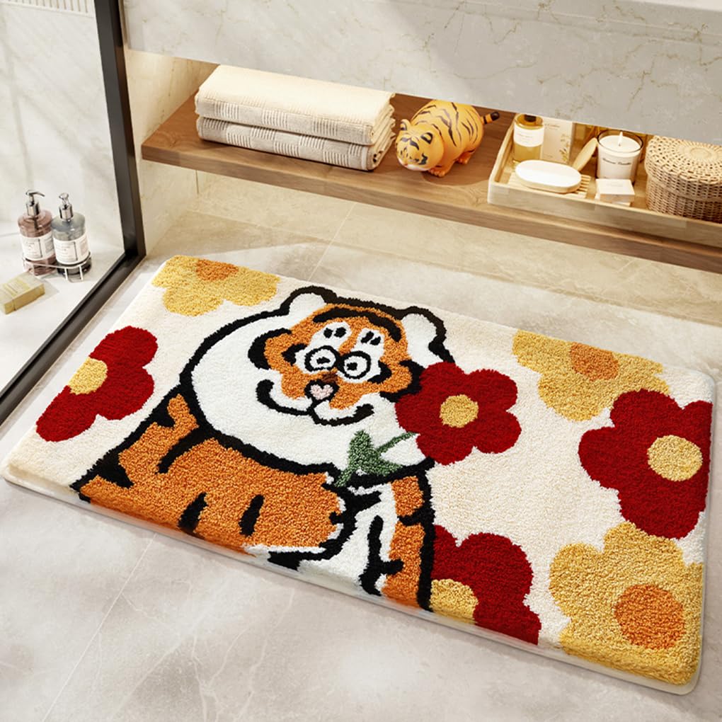 バスマット 50×80cm 吸水速乾 ふわふわ マイクロファイバー 滑り止め付き 抗菌防臭 厚手 洗濯機対応 乾きやすい お風呂マット 脱衣所 洗面所用 おしゃれ 北欧風 ORYSD125