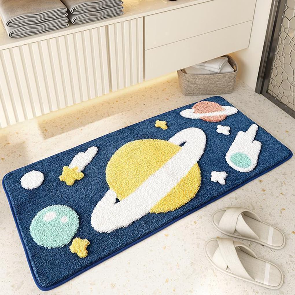 バスマット 40×60cm 吸水速乾 ふわふわ マイクロファイバー 滑り止め付き 抗菌防臭 厚手 洗濯機対応 乾きやすい お風呂マット 脱衣所 洗面所用 おしゃれ 北欧風 ORYSD78