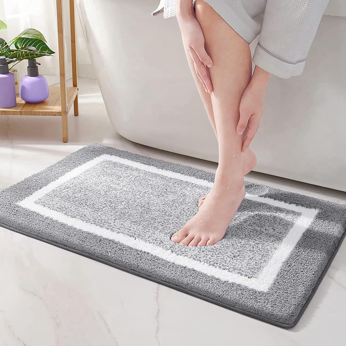 Tuokus」バスマット 60×40cm 足拭きマット お風呂マット 玄関マット