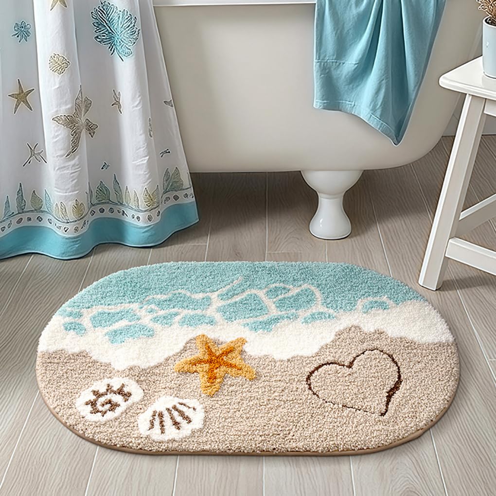 バスマット 40×60cm 吸水速乾 ふわふわ マイクロファイバー 滑り止め付き 抗菌防臭 厚手 洗濯機対応 乾きやすい お風呂マット 脱衣所 洗面所用 おしゃれ 北欧風 ORYSD154