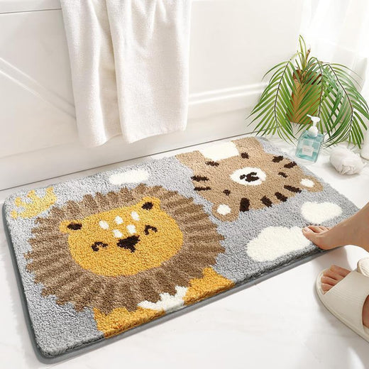 バスマット 40×60cm 吸水速乾 ふわふわ マイクロファイバー 滑り止め付き 抗菌防臭 厚手 洗濯機対応 乾きやすい お風呂マット 脱衣所 洗面所用 おしゃれ 北欧風 ORYSD69