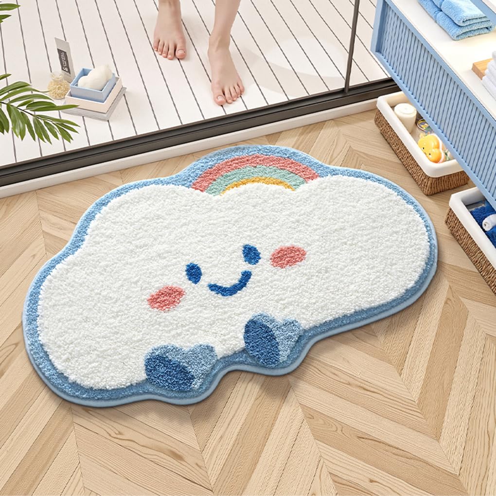 バスマット 40×60cm 吸水速乾 ふわふわ マイクロファイバー 滑り止め付き 抗菌防臭 厚手 洗濯機対応 乾きやすい お風呂マット 脱衣所 洗面所用 おしゃれ 北欧風 ORYSD137