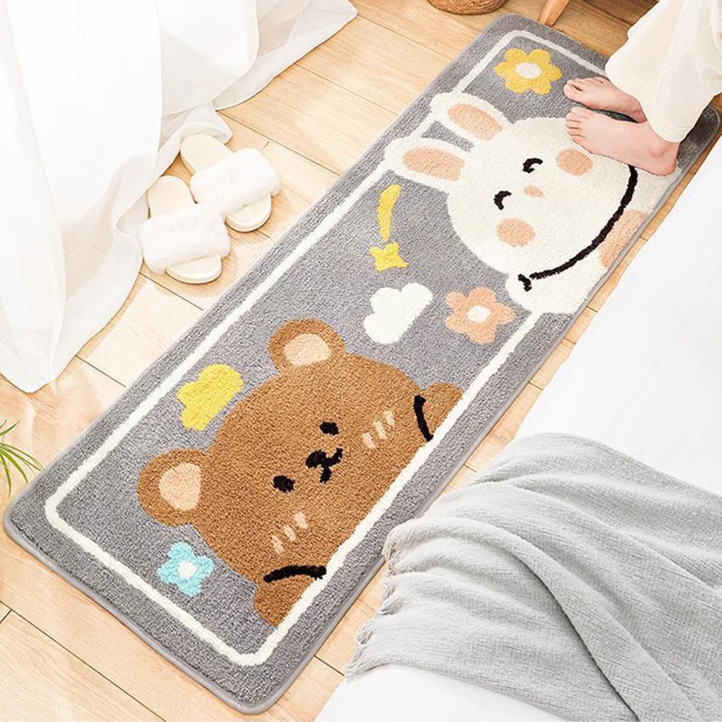 バスマット 40×60cm 吸水速乾 ふわふわ マイクロファイバー 滑り止め付き 抗菌防臭 厚手 洗濯機対応 乾きやすい お風呂マット 脱衣所 洗面所用 おしゃれ 北欧風 ORYSD63