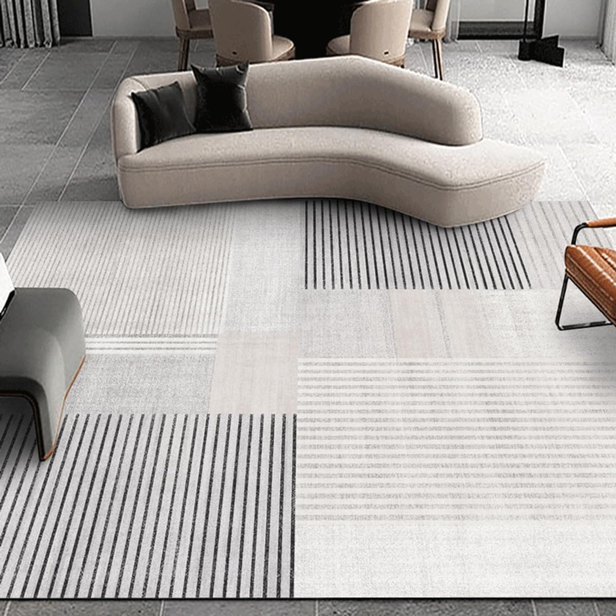 Frisence カーペット 120×160cm 洗える ラグ 滑り止め付き 防音・防寒・床暖房対応 ラグマット 折りたたみ コンパクト収納可能 おしゃれ ふわふわ 北欧風 リビング 寝室 子供部屋用 FRIDT74A