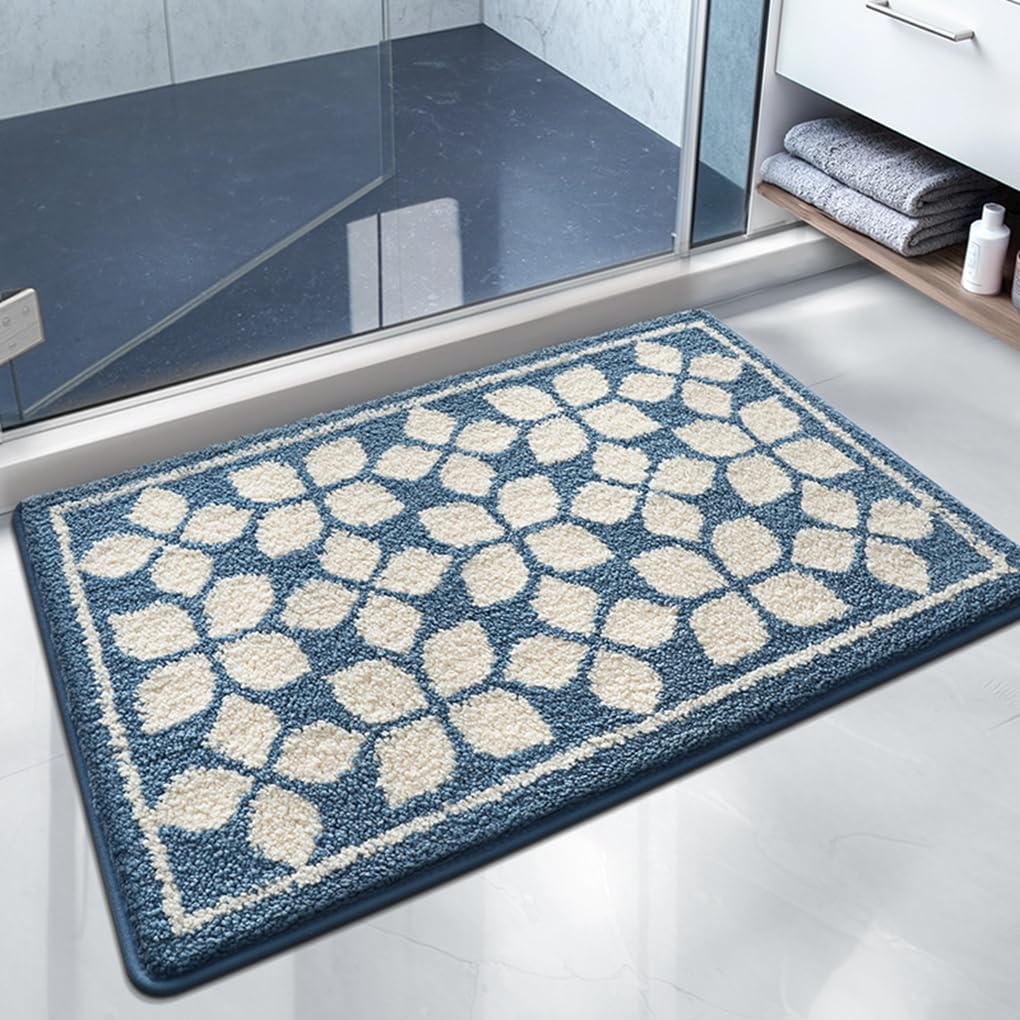 バスマット 40×60cm 吸水速乾 ふわふわ マイクロファイバー 滑り止め付き 抗菌防臭 厚手 洗濯機対応 乾きやすい お風呂マット 脱衣所 洗面所用 おしゃれ 北欧風 ORYSD170