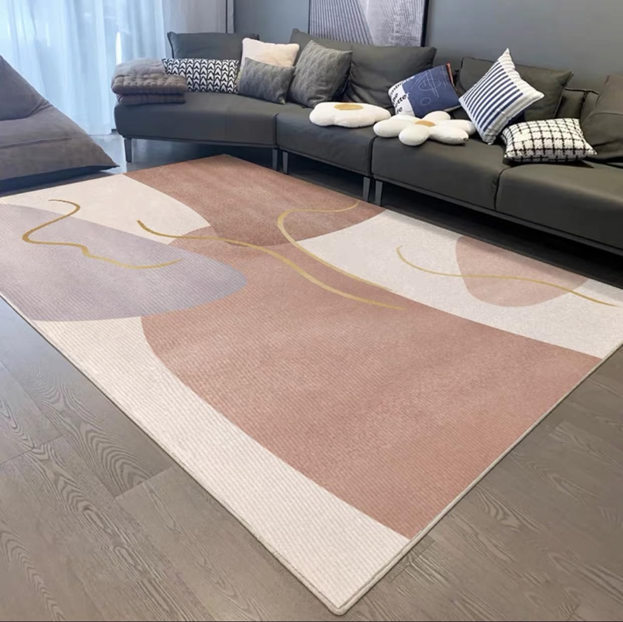 Frisence カーペット 120×160cm 洗える ラグ 滑り止め付き 防音・防寒・床暖房対応 ラグマット 折りたたみ コンパクト収納可能 おしゃれ ふわふわ 北欧風 リビング 寝室 子供部屋用 FRIDT65