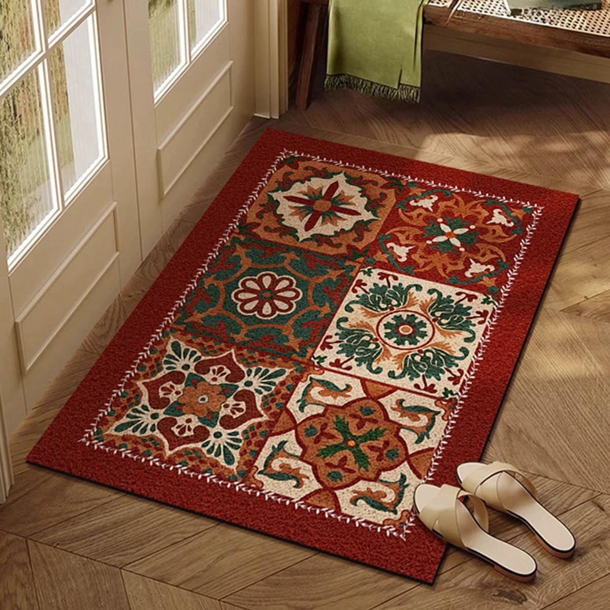 「Tuokus」玄関マット ドアマット 泥落としマット フロアマット マット キッチンマット タイルカーペット 床マット 屋外 滑り止め 耐磨耗性 速乾 吸水 洗える 店舗 飲食店 オフィス 事務所 XGDianj61 45*75cm