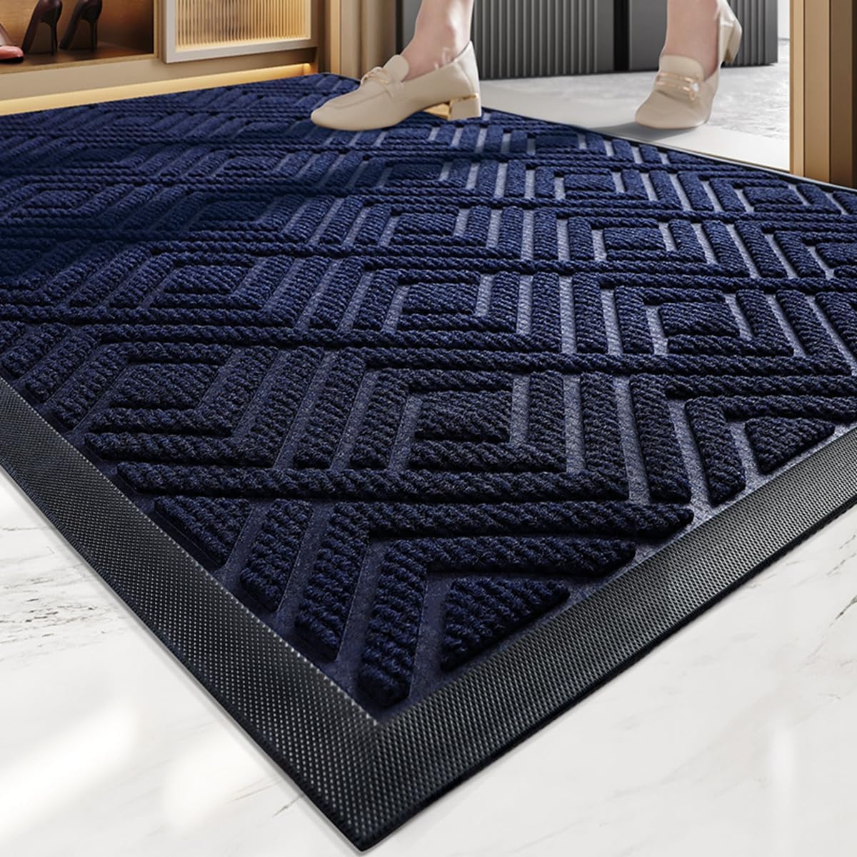 Tuokus 玄関マット 90×60cm ドアマット 泥落としマット フロアマット マット キッチンマット タイルカーペット 床マット 屋外 滑り止め 耐磨耗性 速乾 吸水 洗える 店舗 飲食店 オフィス 事務所 XGJ41