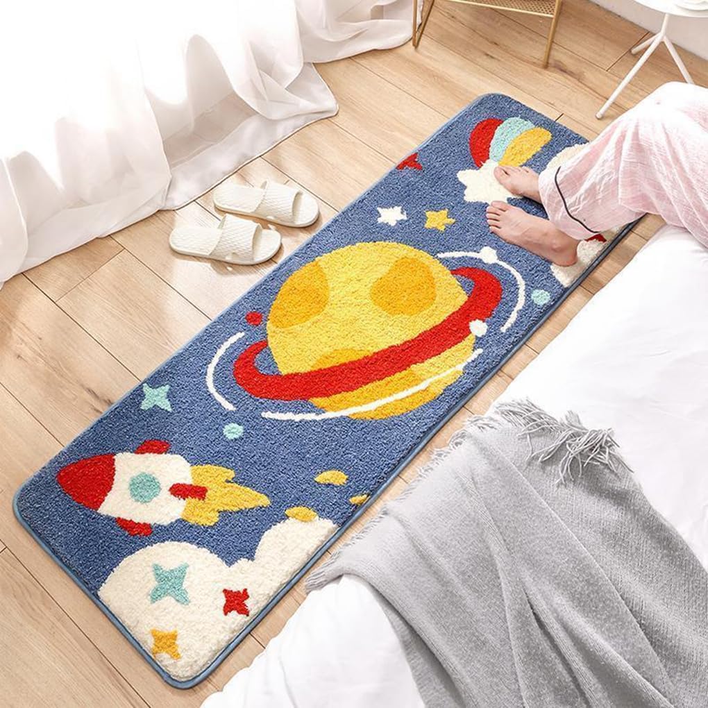 バスマット 50×150cm 吸水速乾 ふわふわ マイクロファイバー 滑り止め付き 抗菌防臭 厚手 洗濯機対応 乾きやすい お風呂マット 脱衣所 洗面所用 おしゃれ 北欧風 ORYSD53