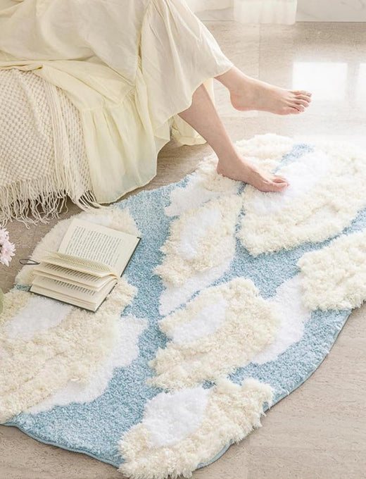 「Tuokus」モスラグ ラグマット 130×80cm 苔風デザイン 立体パイル 厚手 植毛ラグ 柔らかい ふわふわ 防音 TPR滑り止め付き 吸水性あり 床暖房対応 ベッドサイド 玄関 リビング 寝室用 洗濯可能 ZHRDTjia07A