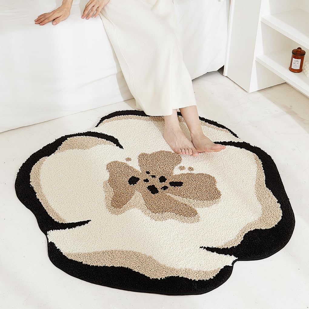 バスマット 50×60cm 吸水速乾 ふわふわ マイクロファイバー 滑り止め付き 抗菌防臭 厚手 洗濯機対応 乾きやすい お風呂マット 脱衣所 洗面所用 おしゃれ 北欧風 ORYSD123