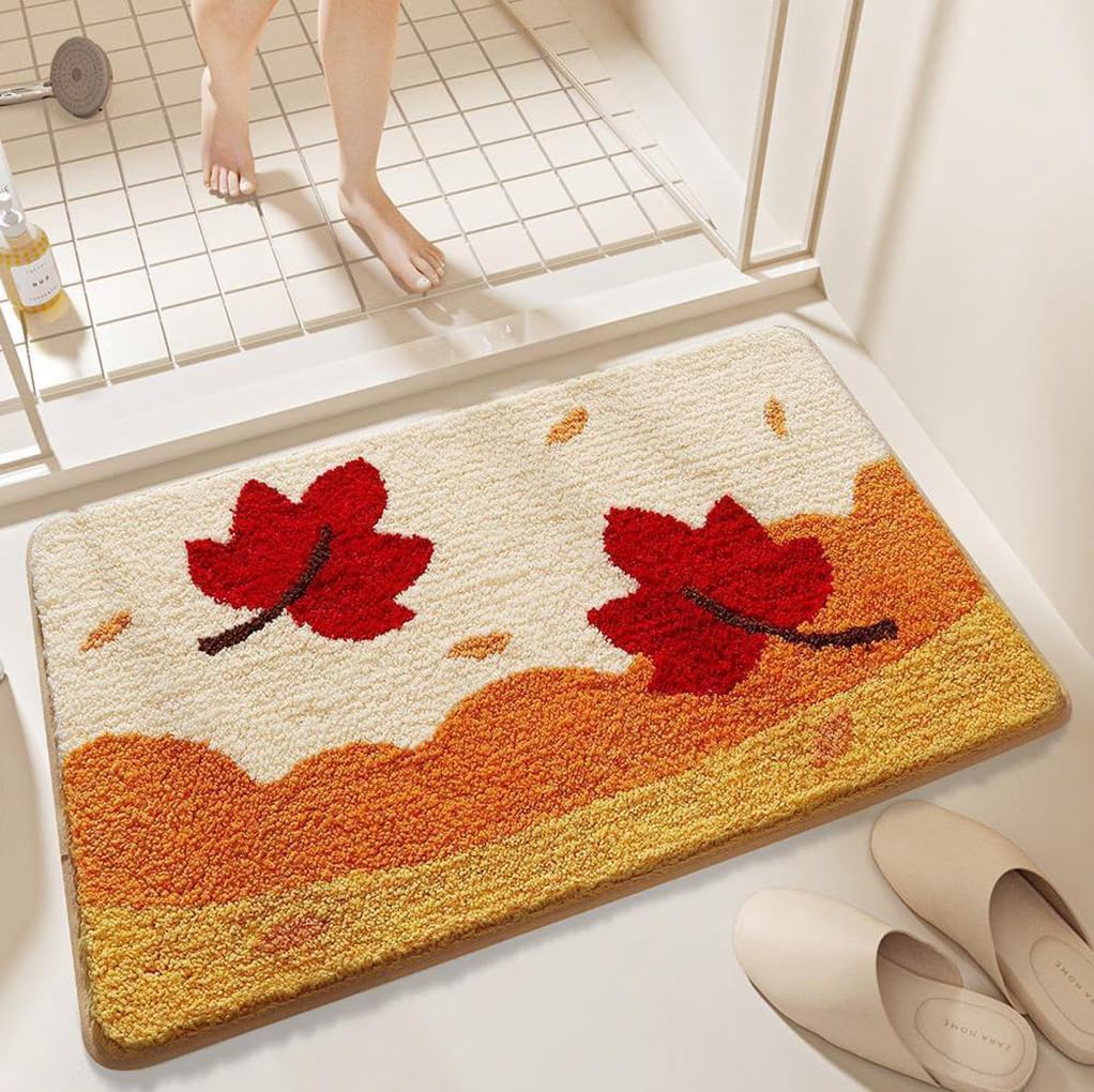 バスマット 40×60cm 吸水速乾 ふわふわ マイクロファイバー 滑り止め付き 抗菌防臭 厚手 洗濯機対応 乾きやすい お風呂マット 脱衣所 洗面所用 おしゃれ 北欧風 ORYSD81
