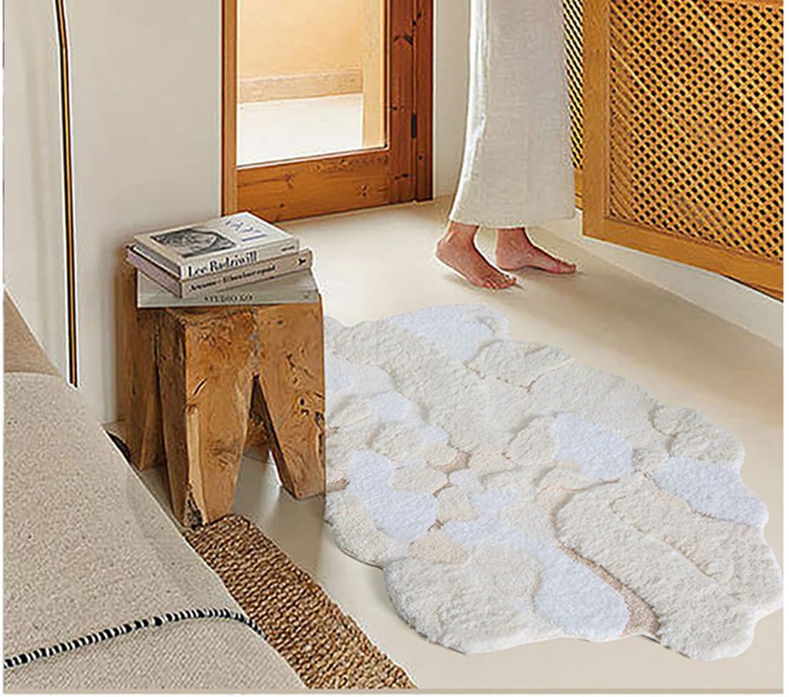 「Tuokus」モスラグ ラグマット 130×80cm 苔風デザイン 立体パイル 厚手 植毛ラグ 柔らかい ふわふわ 防音 TPR滑り止め付き 吸水性あり 床暖房対応 ベッドサイド 玄関 リビング 寝室用 洗濯可能 ZHRDTjia08