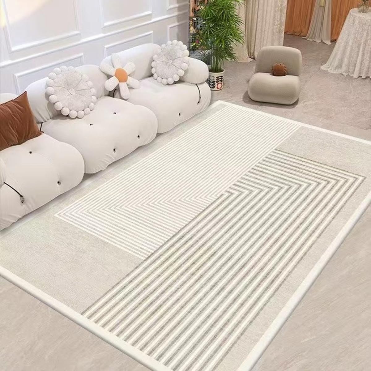 Tuokus カーペット 120×160cm 洗える ラグ 滑り止め付き 防音・防寒・床暖房対応 ラグマット 折りたたみ コンパクト収納可能 おしゃれ ふわふわ 北欧風 リビング 寝室 子供部屋用 FRIDT79