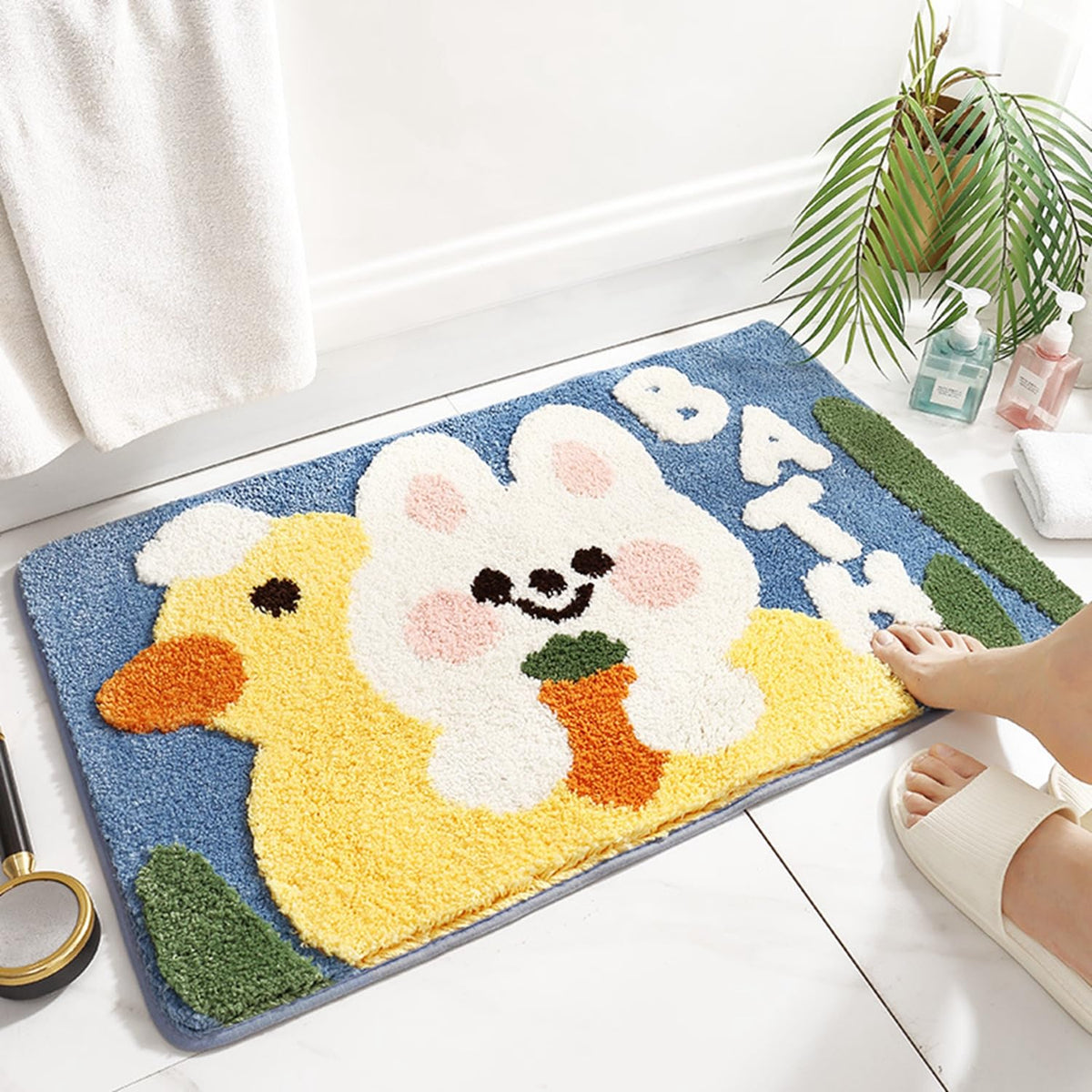 バスマット 60×40cm お風呂マット 速乾 洗える 抗菌防臭 大判 ソフト おしゃれ マイクロファイバー タオル地 安い 厚手 ORYSD33D