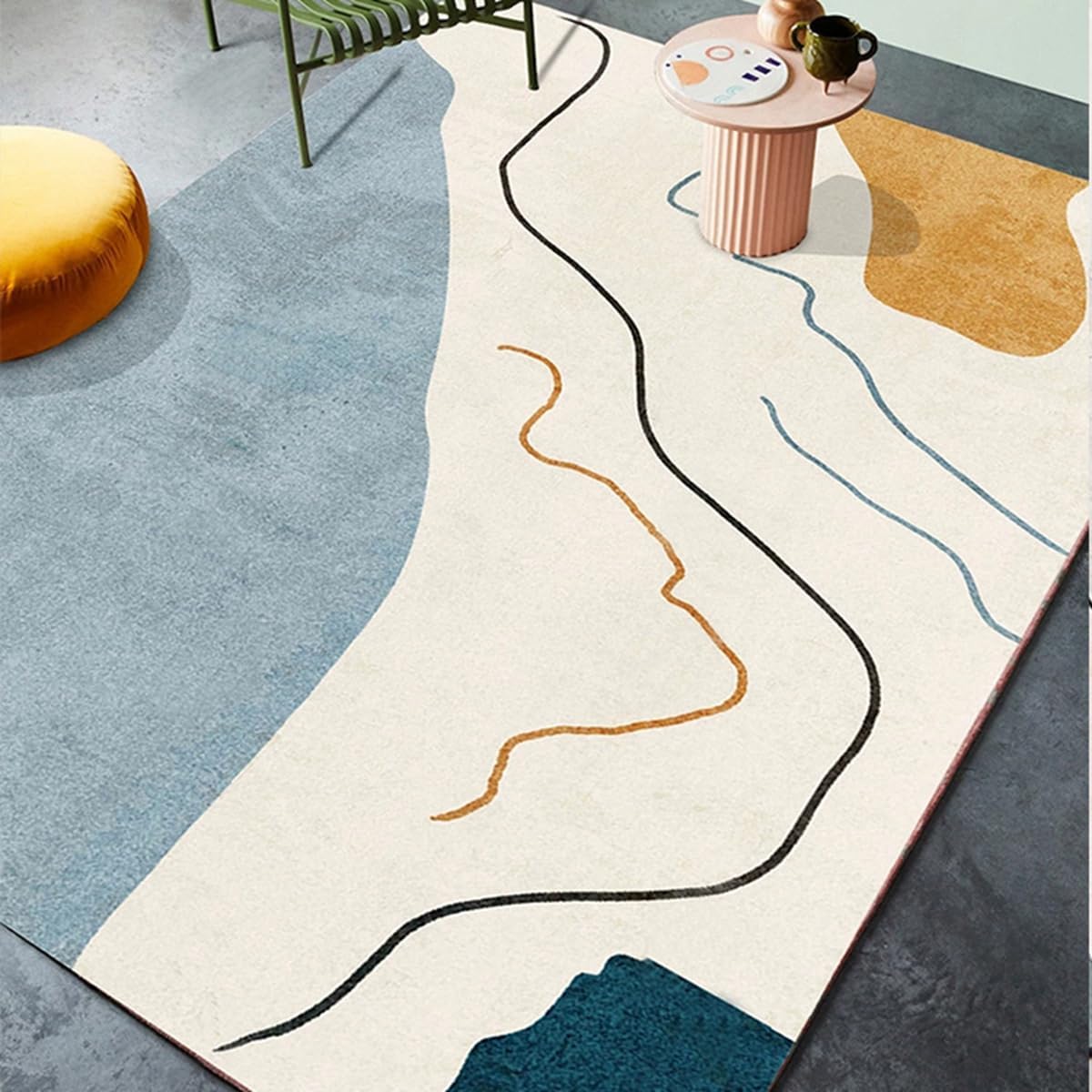 Frisence カーペット 120×160cm 洗える ラグ 滑り止め付き 防音・防寒・床暖房対応 ラグマット 折りたたみ コンパクト収納可能 おしゃれ ふわふわ 北欧風 リビング 寝室 子供部屋用 FRIDT68A