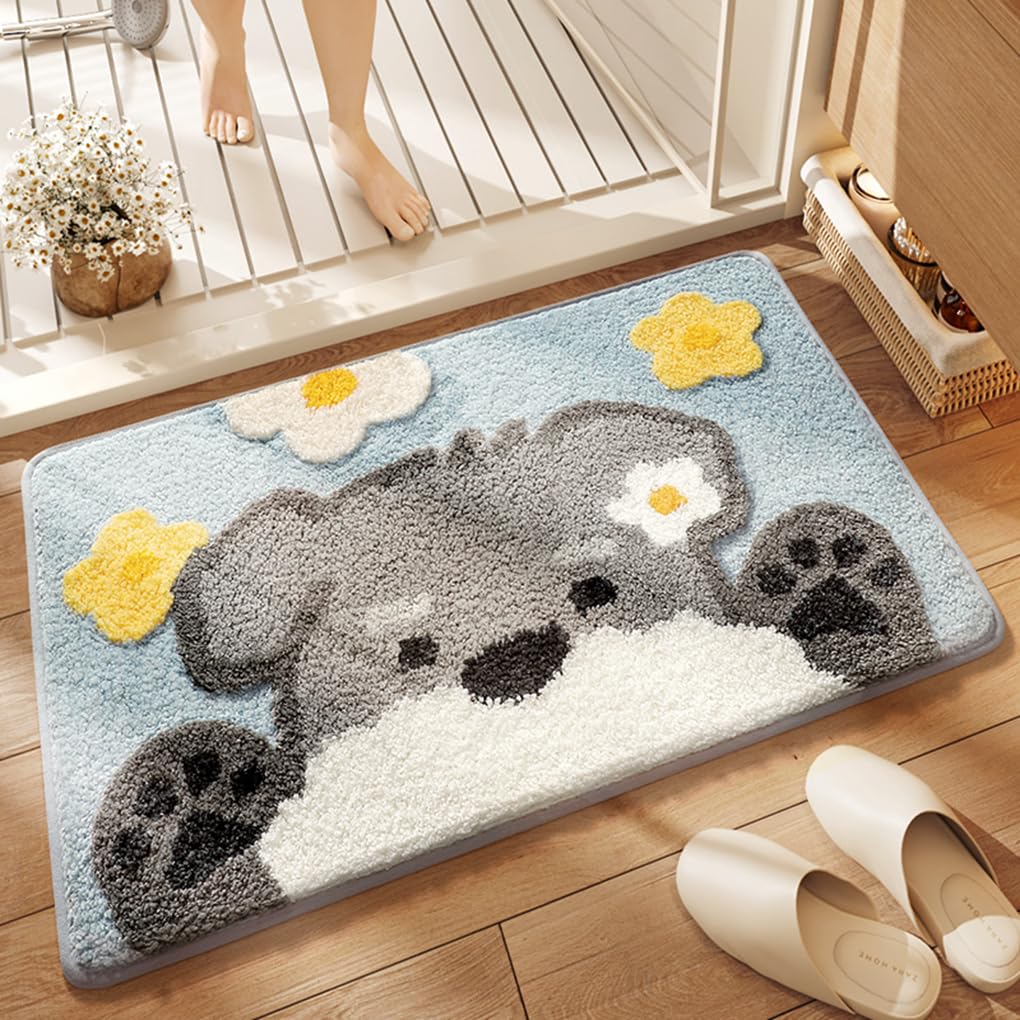 バスマット 45×70cm 吸水速乾 ふわふわ マイクロファイバー 滑り止め付き 抗菌防臭 厚手 洗濯機対応 乾きやすい お風呂マット 脱衣所 洗面所用 おしゃれ 北欧風 ORYSD120