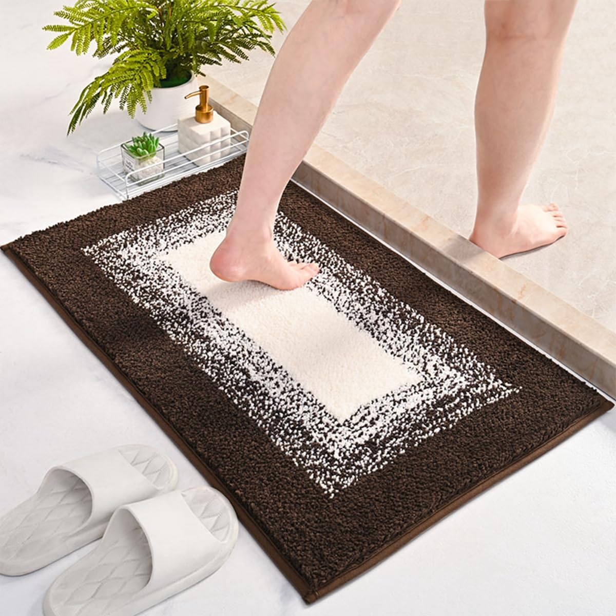 バスマット 60×40cm お風呂マット 速乾 洗える 抗菌防臭 大判 ソフト おしゃれ マイクロファイバー タオル地 安い 厚手 ORYSD11