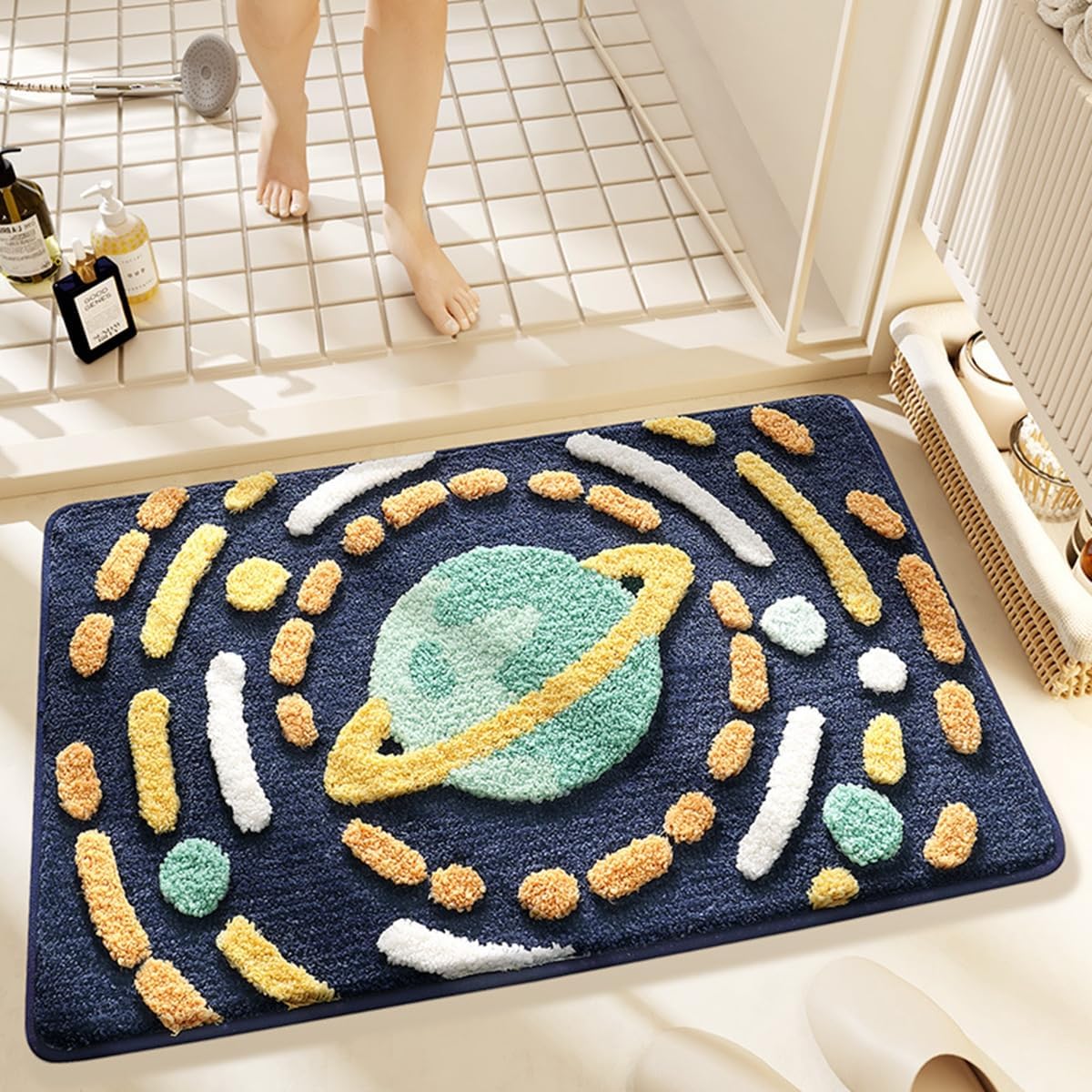 「Tuokus」バスマット 80×50cm 足拭きマット お風呂マット 玄関マット 吸水速乾滑り止め 風呂マット ふんわり 超厚い 吸水速乾 滑り止め ふわふわ 洗える 丸洗い可能 洗面所 脱衣所 浴室 キッチン 台所 TYSD57