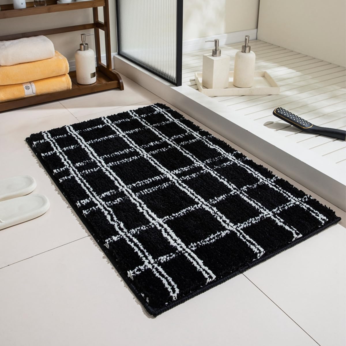 バスマット 60×40cm お風呂マット 速乾 洗える 抗菌防臭 大判 ソフト おしゃれ マイクロファイバー タオル地 安い 厚手 ORYSD13A