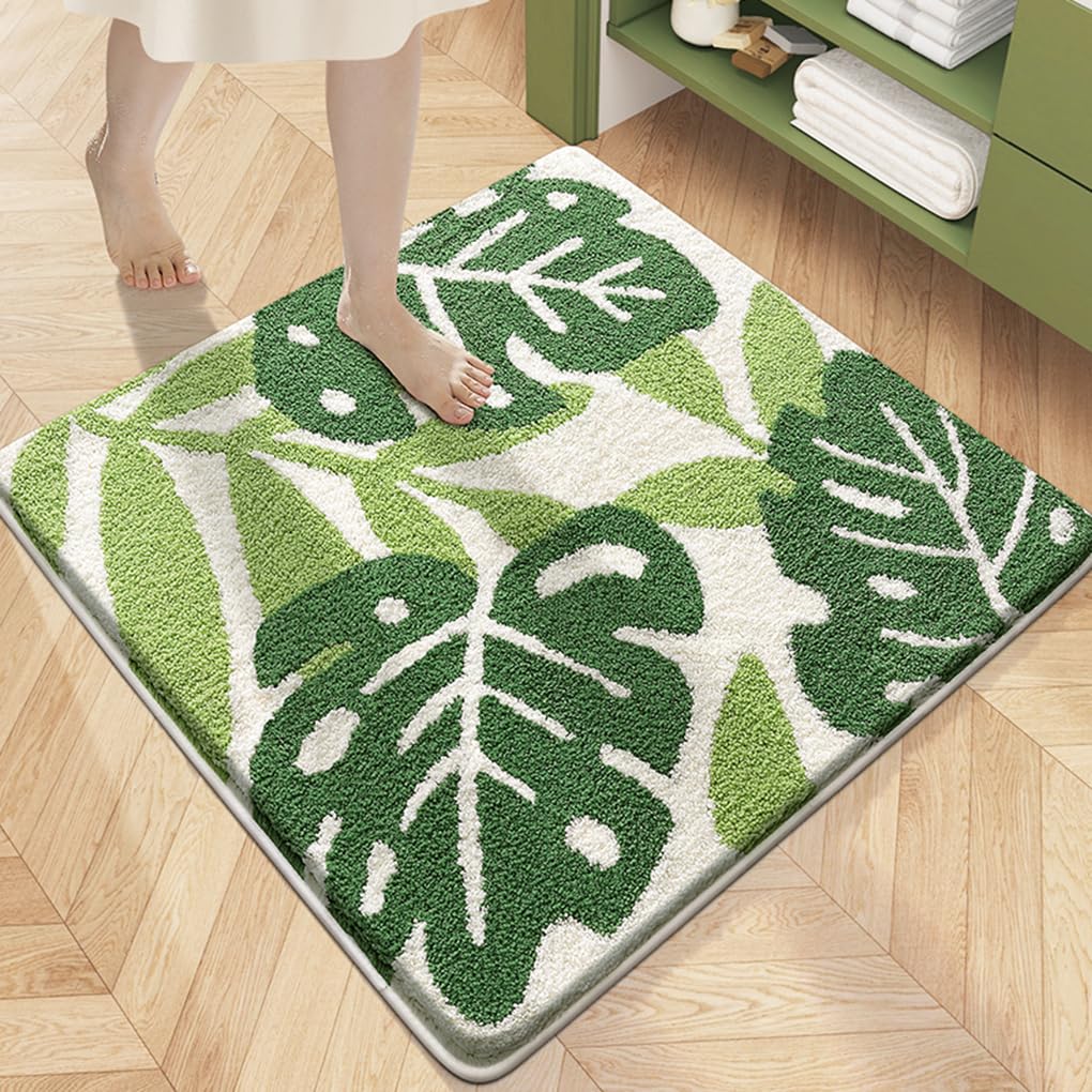 バスマット 60×60cm 吸水速乾 ふわふわ マイクロファイバー 滑り止め付き 抗菌防臭 厚手 洗濯機対応 乾きやすい お風呂マット 脱衣所 洗面所用 おしゃれ 北欧風 ORYSD134