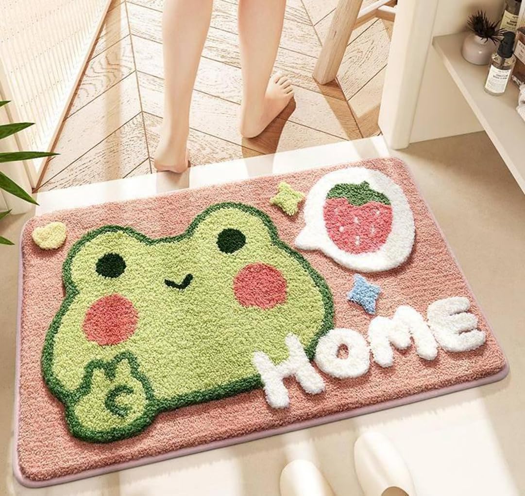 バスマット 40×60cm 吸水速乾 ふわふわ マイクロファイバー 滑り止め付き 抗菌防臭 厚手 洗濯機対応 乾きやすい お風呂マット 脱衣所 洗面所用 おしゃれ 北欧風 ORYSD98