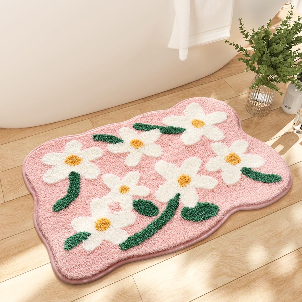 バスマット 40×60cm 吸水速乾 ふわふわ マイクロファイバー 滑り止め付き 抗菌防臭 厚手 洗濯機対応 乾きやすい お風呂マット 脱衣所 洗面所用 おしゃれ 北欧風 ORYSD130