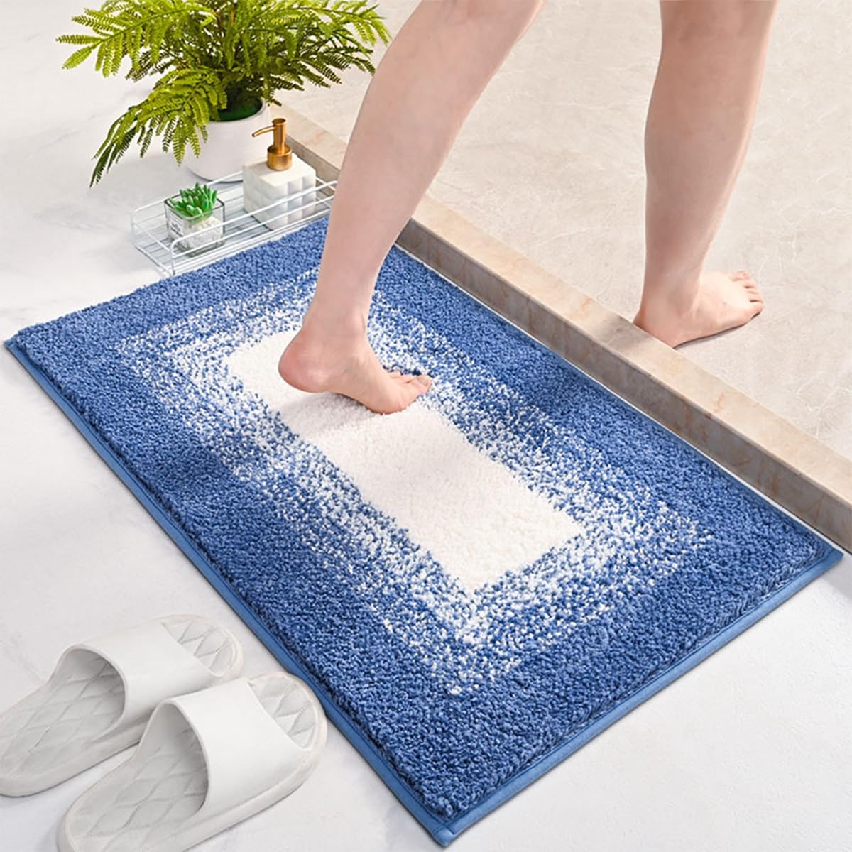 バスマット 60×40cm お風呂マット 速乾 洗える 抗菌防臭 大判 ソフト おしゃれ マイクロファイバー タオル地 安い 厚手 ORYSD11
