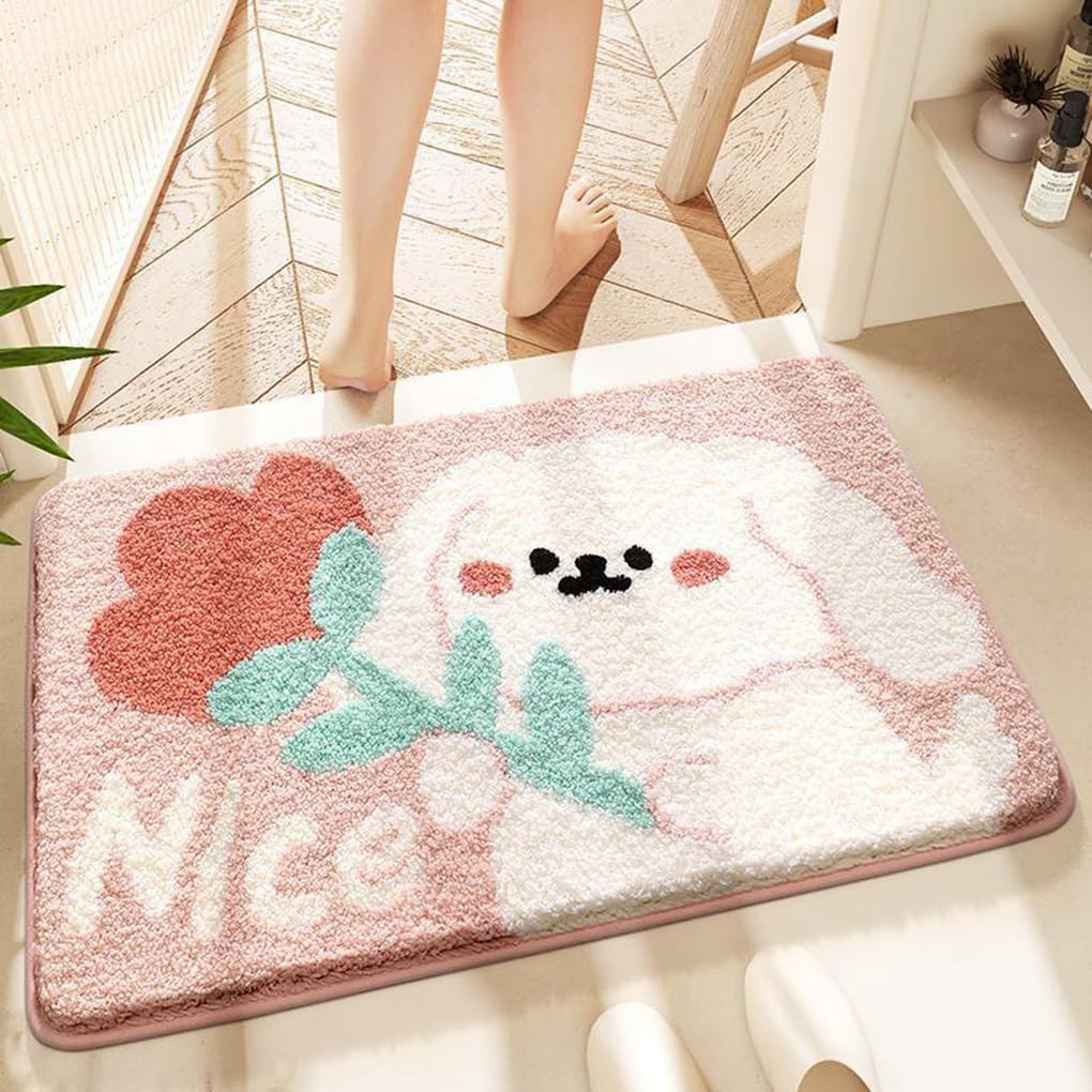 バスマット 50×80cm 吸水速乾 ふわふわ マイクロファイバー 滑り止め付き 抗菌防臭 厚手 洗濯機対応 乾きやすい お風呂マット 脱衣所 洗面所用 おしゃれ 北欧風 ORYSD99