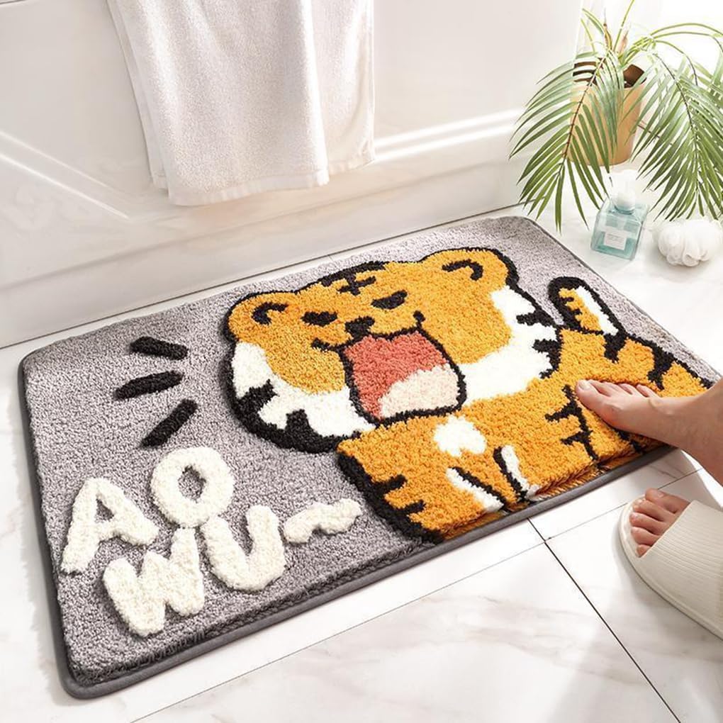 バスマット 40×60cm 吸水速乾 ふわふわ マイクロファイバー 滑り止め付き 抗菌防臭 厚手 洗濯機対応 乾きやすい お風呂マット 脱衣所 洗面所用 おしゃれ 北欧風 ORYSD56
